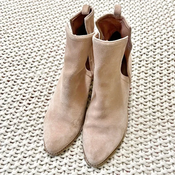 Jeffrey Campbell Pink Suede Western Ankle Boots 10 - Picture 6 of 8